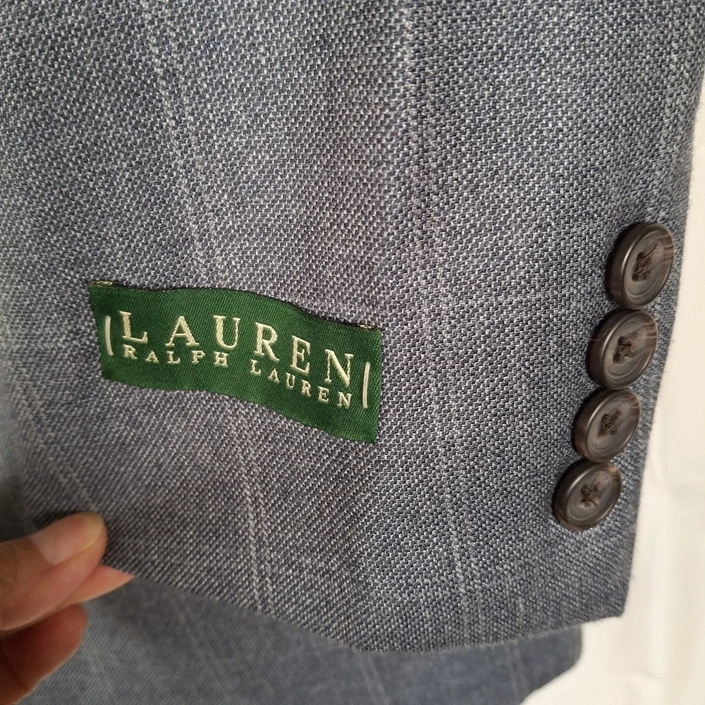 Lauren Ralph Lauren Suit Jacket Men's 46L Plaid Silk‎ Wool Sport Coat New
